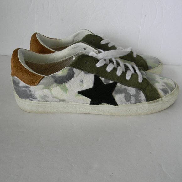 VINTAGE HAVANA REPEAT MULTI-MADNESS TIE DYE LEATHER/HAIR CALF SNEAKERS SZ 9 - Picture 3 of 10